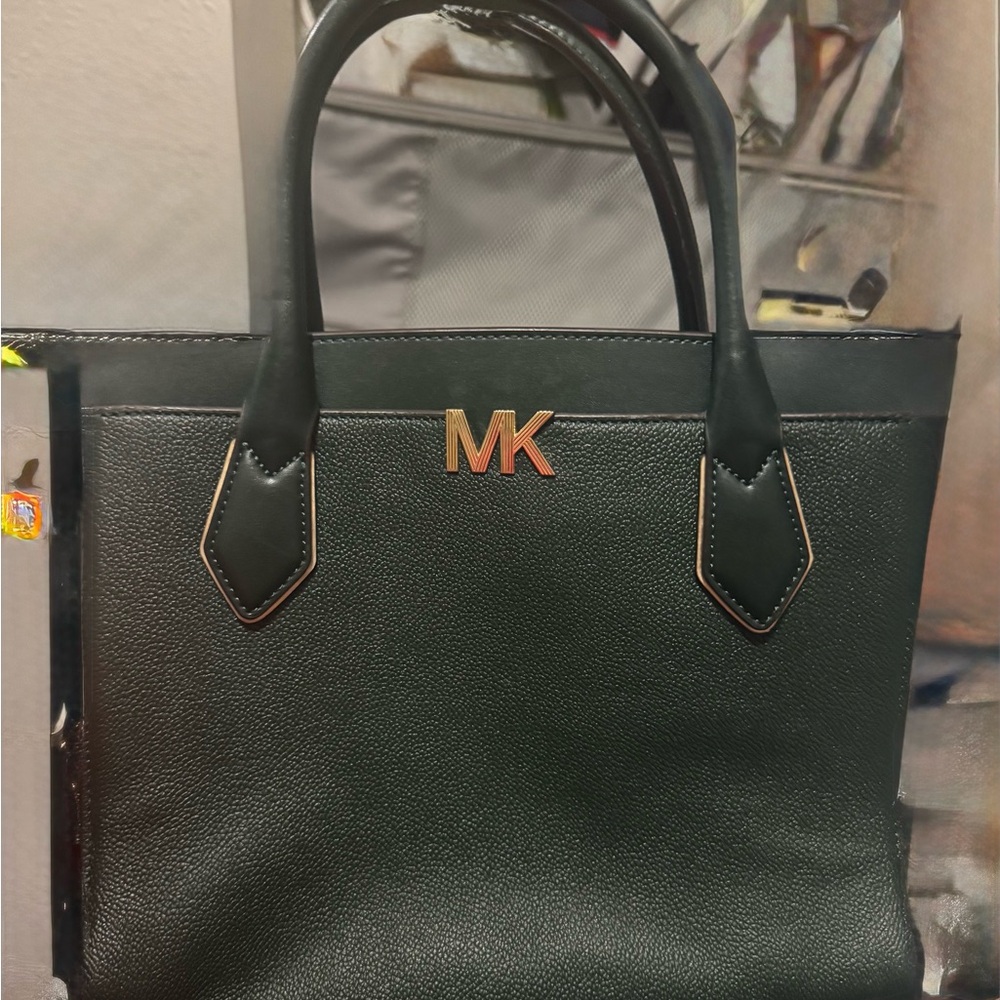 Michael Kors dark green Tote Bag with matching wallet